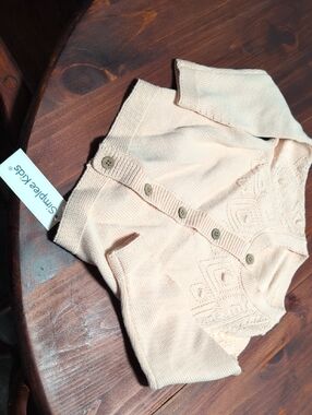 Simplee Pale Peach Knit Button Cardigan